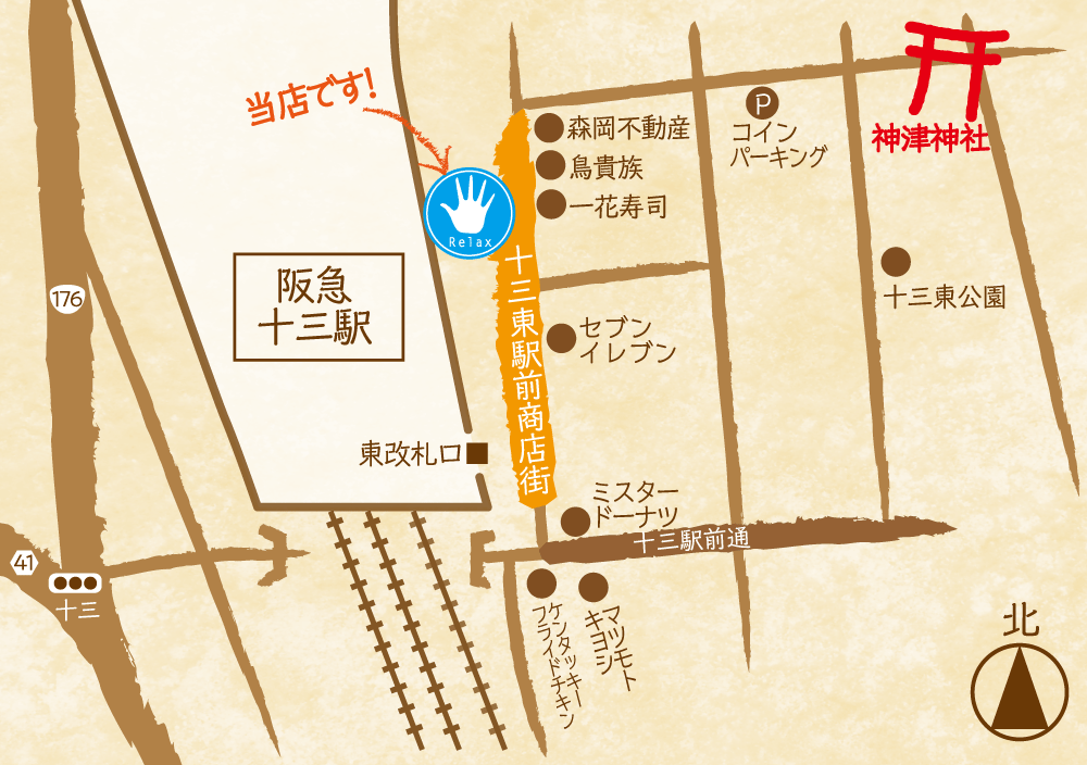 神津神社の地図